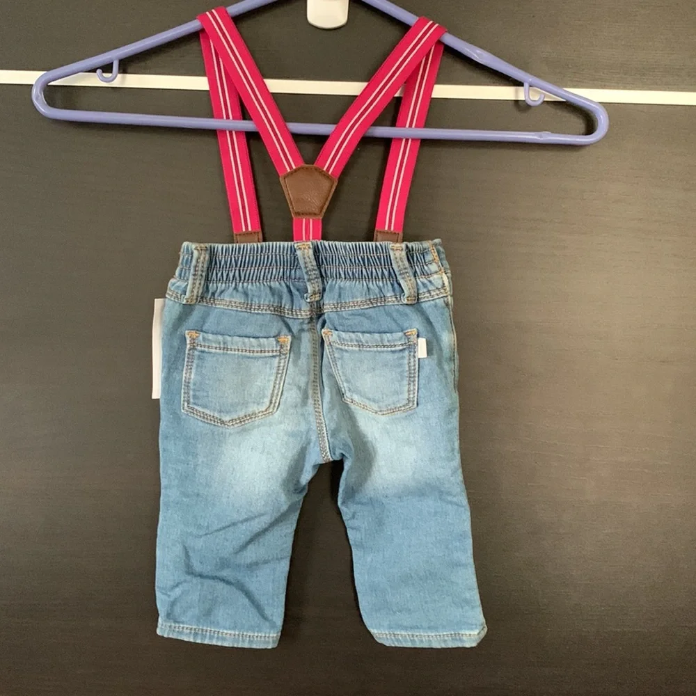 OshKosk B’Gosh Embroidered Detachable Suspender Jeans